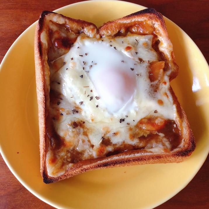 簡単！カレーの残りでカレートースト☆